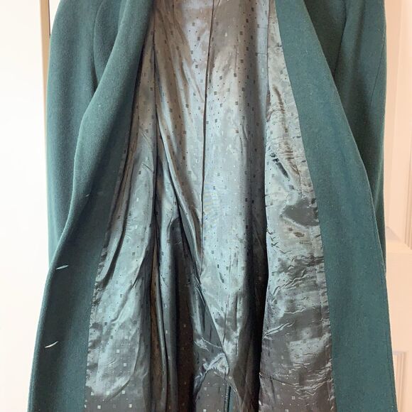 Collectibles Made in USA Overcoat Womens 14 Wool Blend Green  VTG 80s - Picture 6 of 11